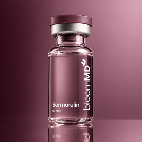 BloomMD sermorelin illustrative prescription vial