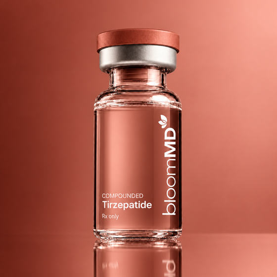 BloomMD tirzepatide illustrative prescription vial