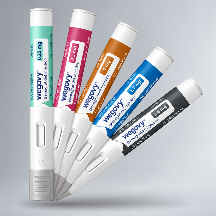 Wegovy illustrative product image on a soft gray gradient