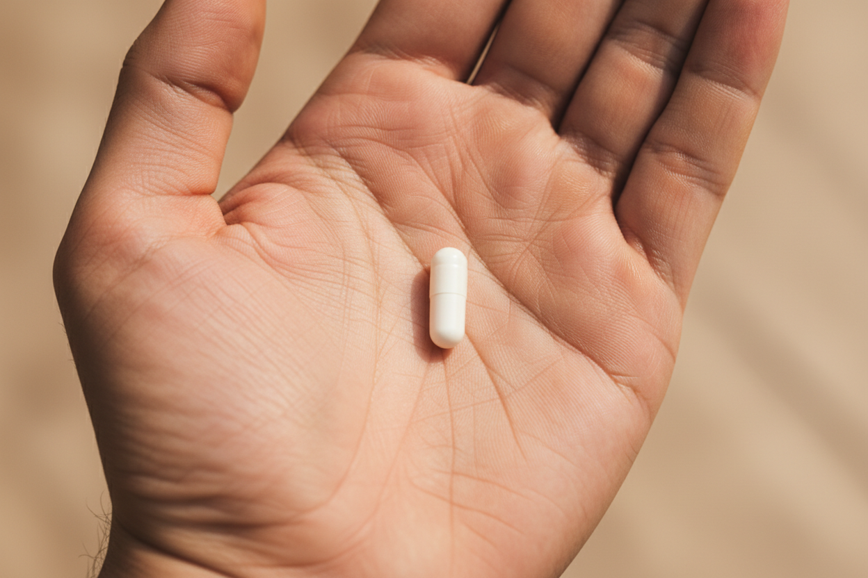Palm Holding White Veggie Capsule
